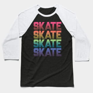 Rainbow Gradient Skate Baseball T-Shirt